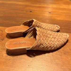 St. Agni Paris Woven Leather Mules Size 39